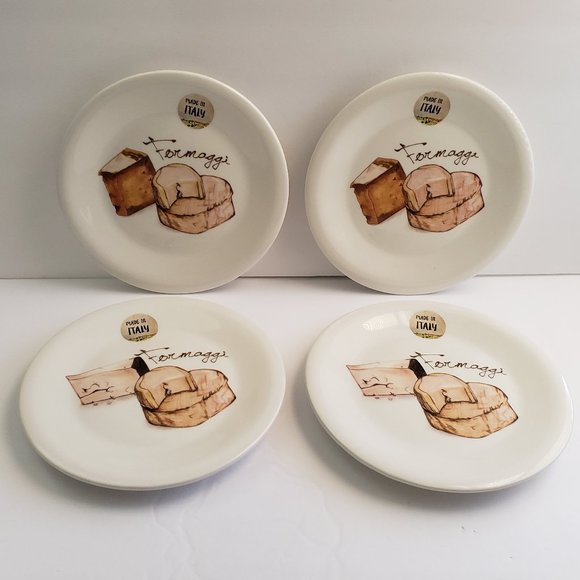 Ceramica Cuore 7.5" Ceramic Plates Formaggi Cheese Illustration Made in Italy - Picture 1 of 8